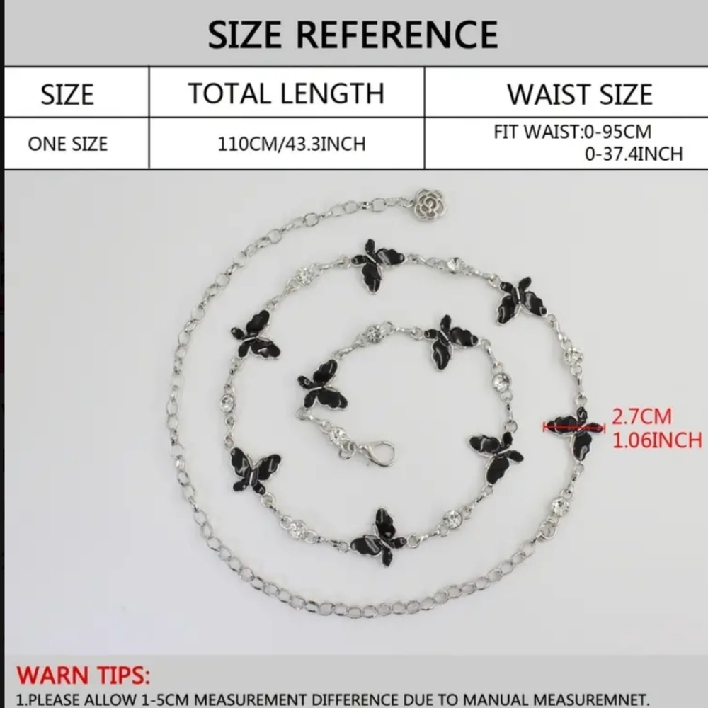 Butterfly Rhinestone Waist Chain - Picture 5 of 8